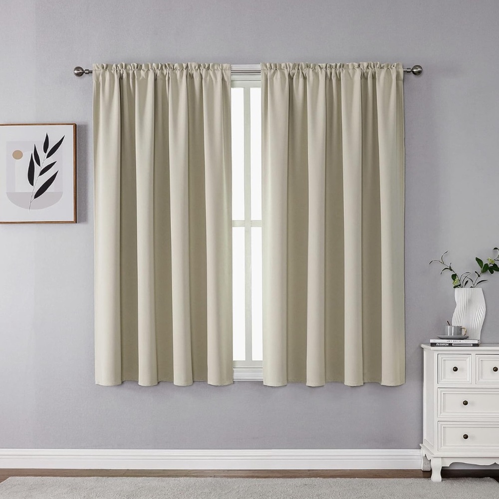 CUCRAF Room Darkening Blackout Curtains 52 x 42 inches